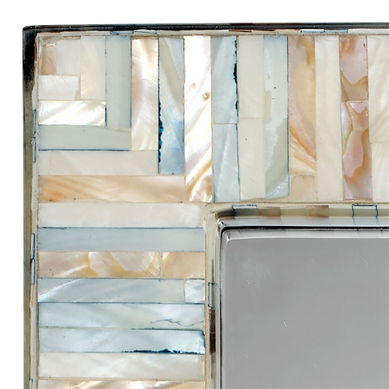 Jamie Young Co Heron Mother of Pearl Rectangle Mirror in Multi-Color