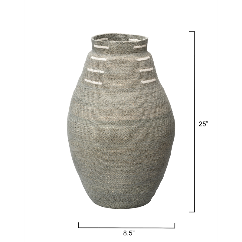 Jamie Young Co Rainforest Seagrass Basket Blue Jute