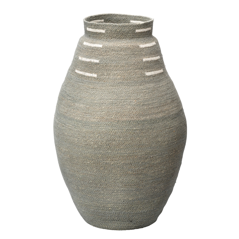 Jamie Young Co Rainforest Seagrass Basket Blue Jute