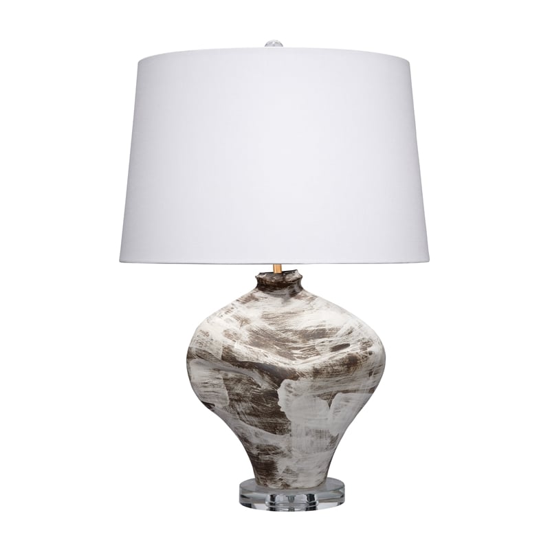 Jamie Young Co Maurice Ceramic Table Lamp with Linen Shade