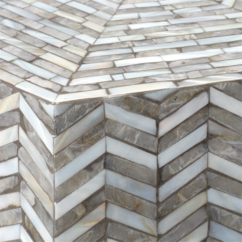 Jamie Young Co Brando Mother of Pearl Hexagon Side Table