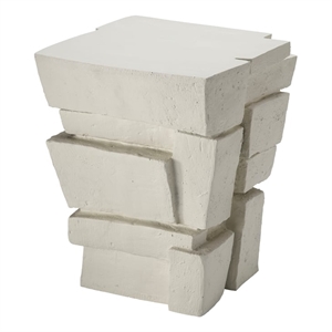 Jamie Young Co Brick Fiberglass Indoor/Outdoor Side Table Cream