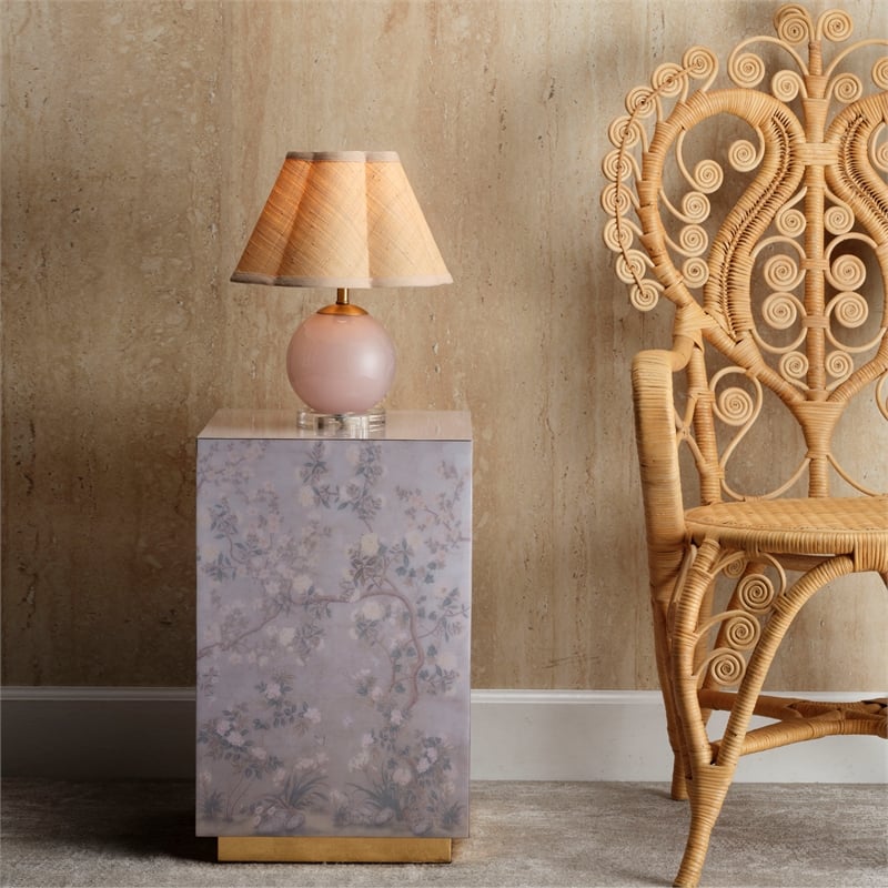 Garland Floral Accent Side Table Dove