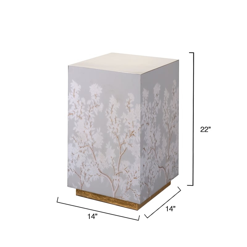Garland Floral Accent Side Table Dove