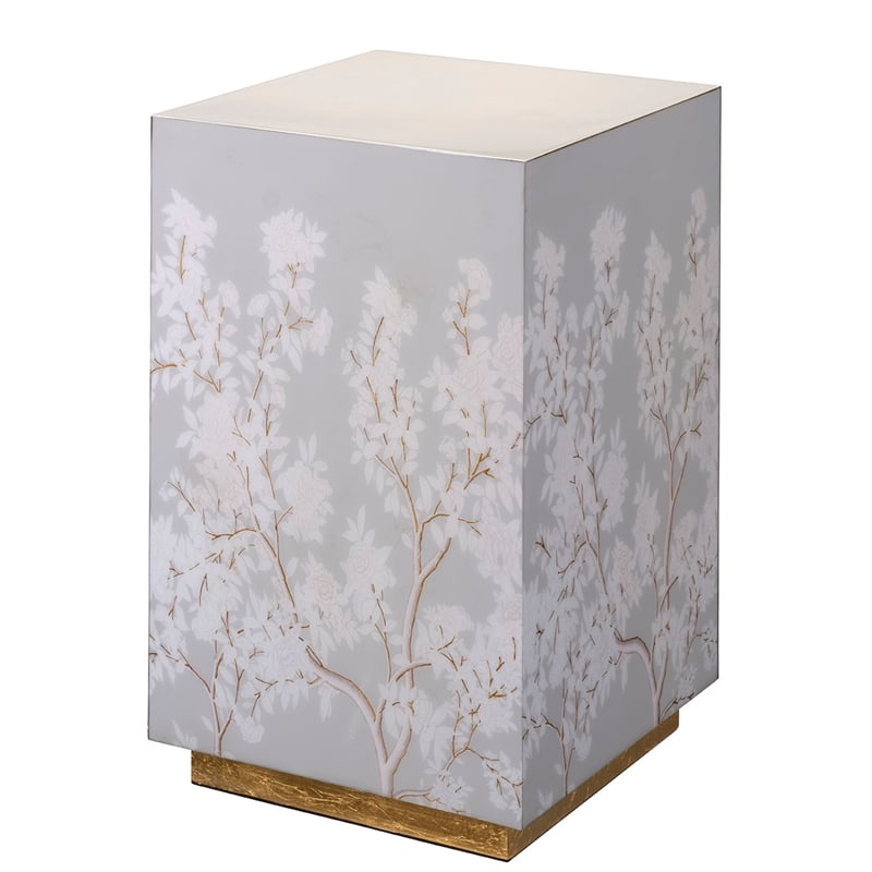 Garland Floral Accent Side Table Dove