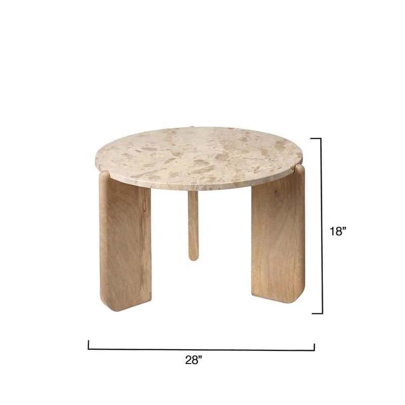 Quarry Wood and Tendua Stone Coffee Table