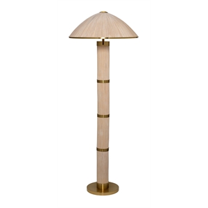 Jamie Young Co Seychelles 2-Light Rattan Floor Lamp in Natural Beige