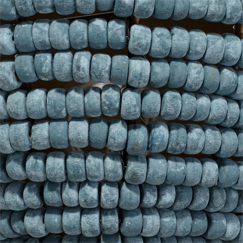 Jamie Young Co Anguilla1-Light Wood Beaded Wall Sconce in Blue