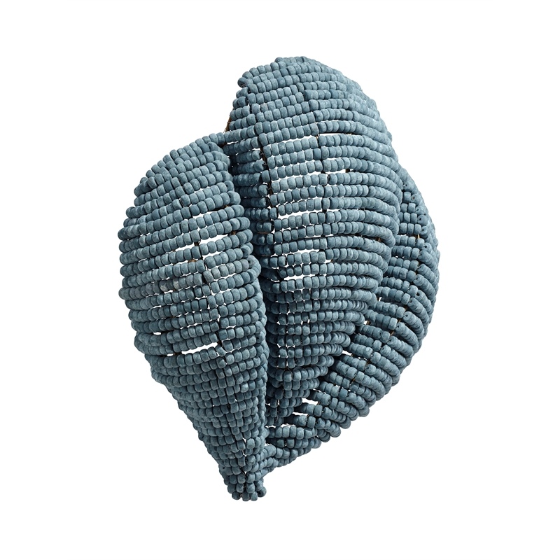 Jamie Young Co Anguilla1-Light Wood Beaded Wall Sconce in Blue