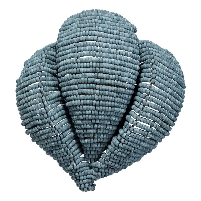 Jamie Young Co Anguilla1-Light Wood Beaded Wall Sconce in Blue