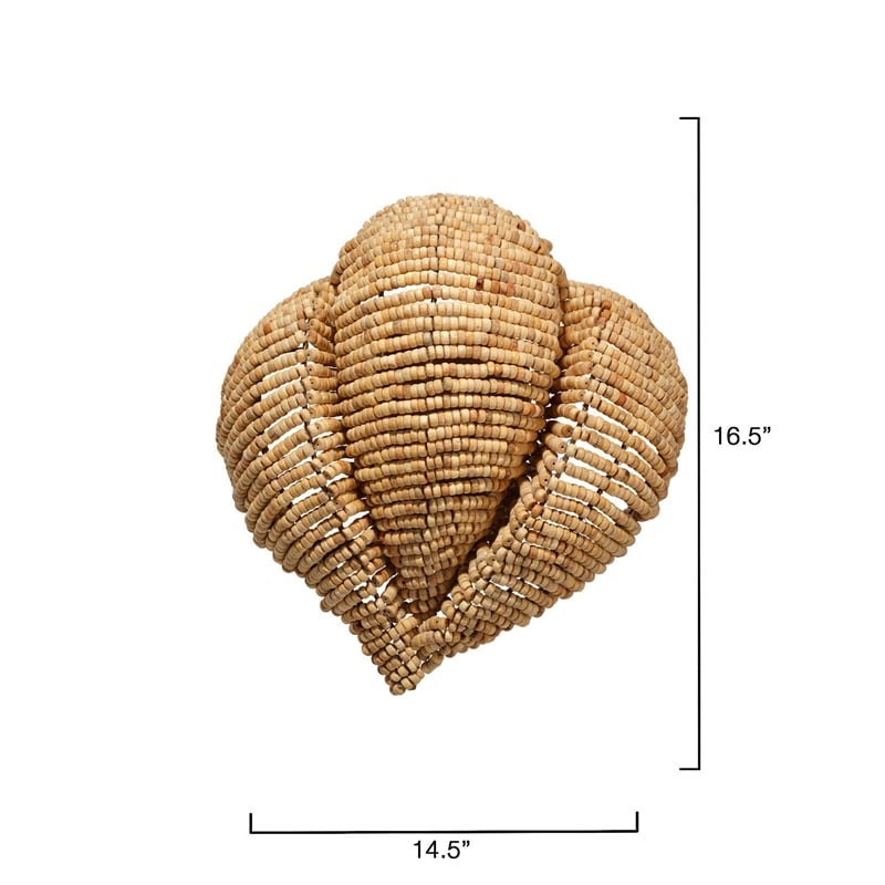 Jamie Young Co Anguilla 1-Light Wood Beaded Wall Sconce in Natural Beige