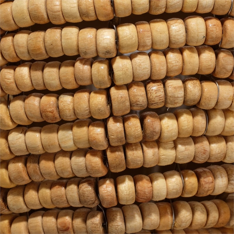 Jamie Young Co Anguilla 1-Light Wood Beaded Wall Sconce in Natural Beige