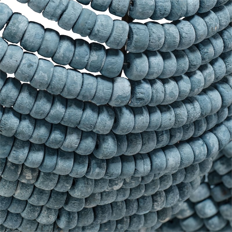 Jamie Young Co Anguilla Semi-Flush Mount in Blue Wood Beads in Blue