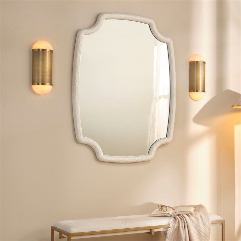 Jamie Young Co Remedy Alabaster 2-Light Wall Sconce in Antique Brass