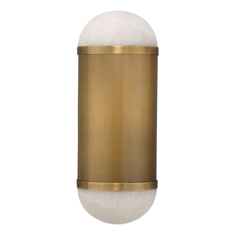 Jamie Young Co Remedy Alabaster 2-Light Wall Sconce in Antique Brass
