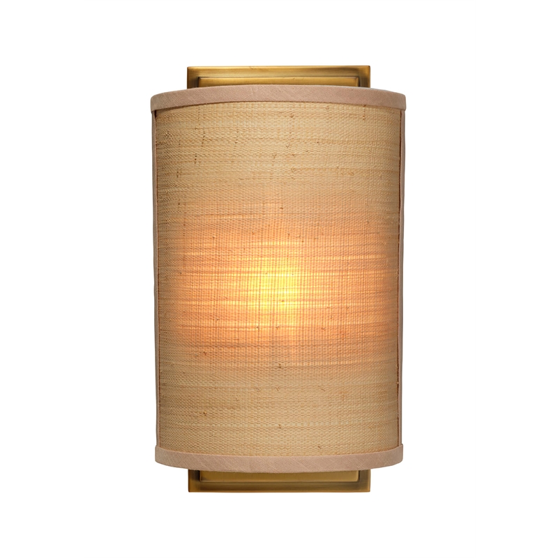 Jamie Young Co Riley Raffia Wicker / Rattan 1-Light Wall Sconce in Natural