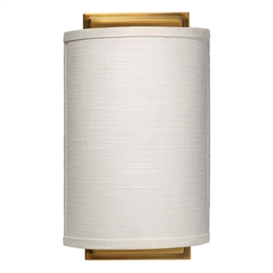 Jamie Young Co Riley Linen Fabric 1-Light Wall Sconce in White