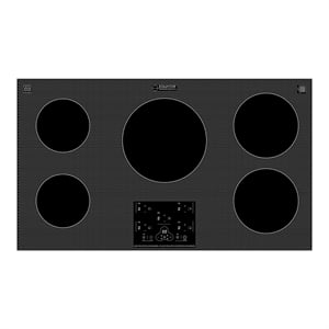 Equator 36&quot Black Built in Induction Cooktop 5 Burner with 9 Power Levels