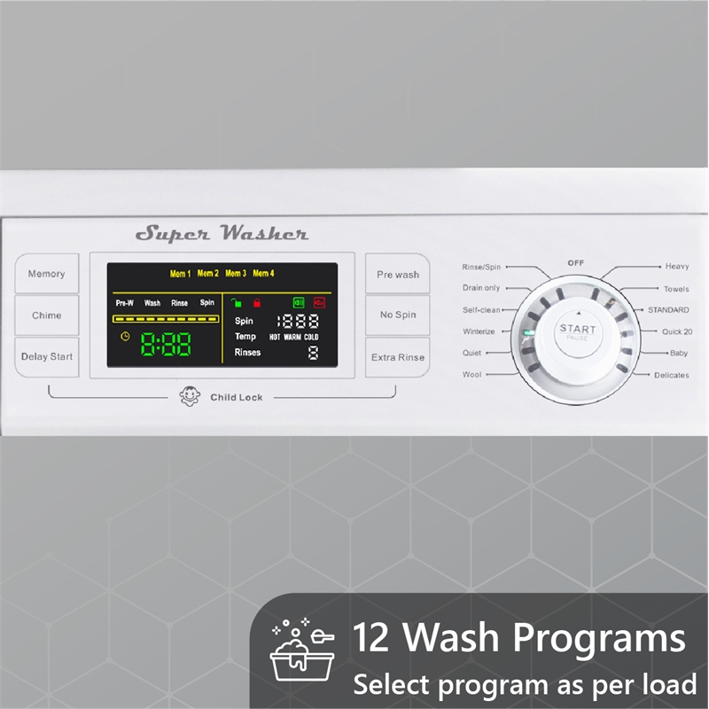 Equator Pro Compact 110V Set Washer 13 lbs+Vented 3.5 cu.ft. Auto/Time Dryer