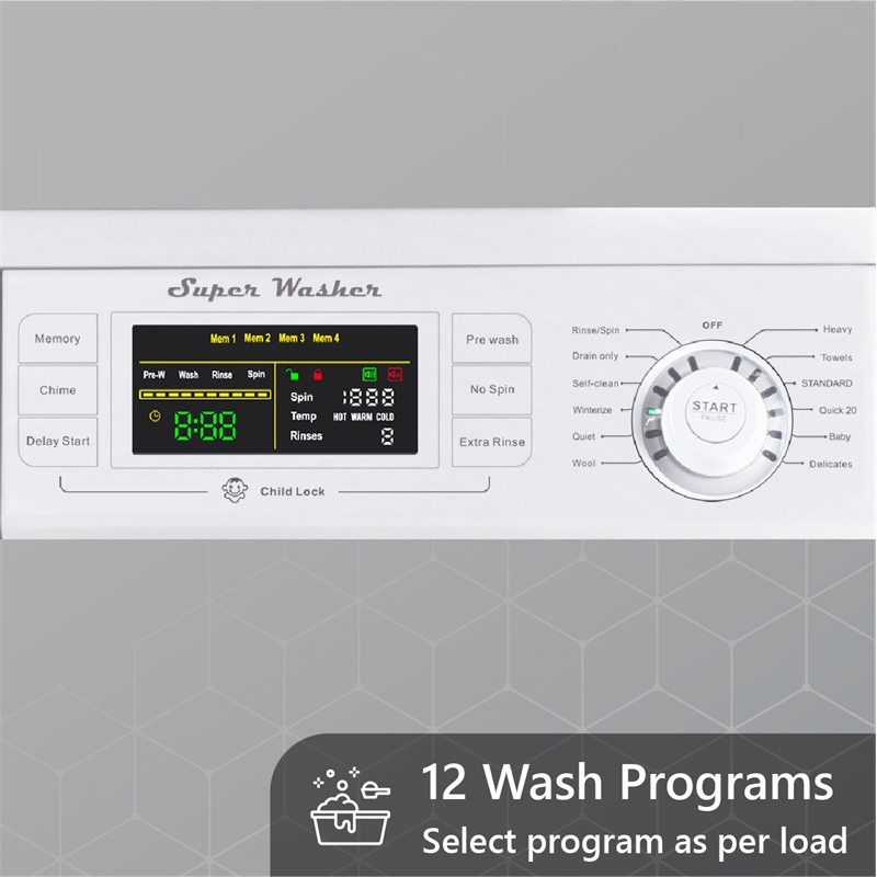 Equator Pro3 Compact 110V Set Washer 13lbs+Dryer Vented 3.5cu.ft Sensor/Refresh