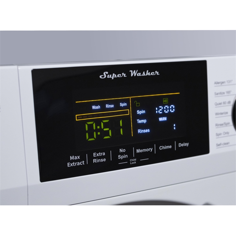 Equator Digital Touch 18 lbs Compact 110V Washer 1400 RPM 4 Memory & 16 Programs