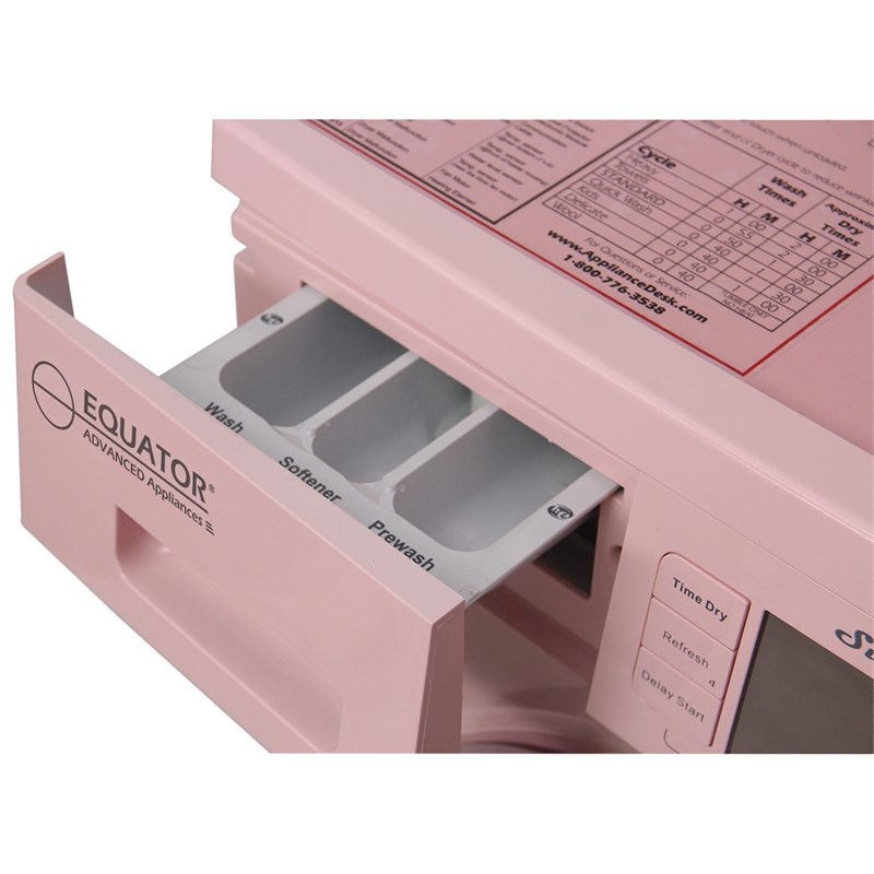 Equator Pro Compact 110V Vented/Ventless 13 lbs Combo Washer Sensor Dry Pink