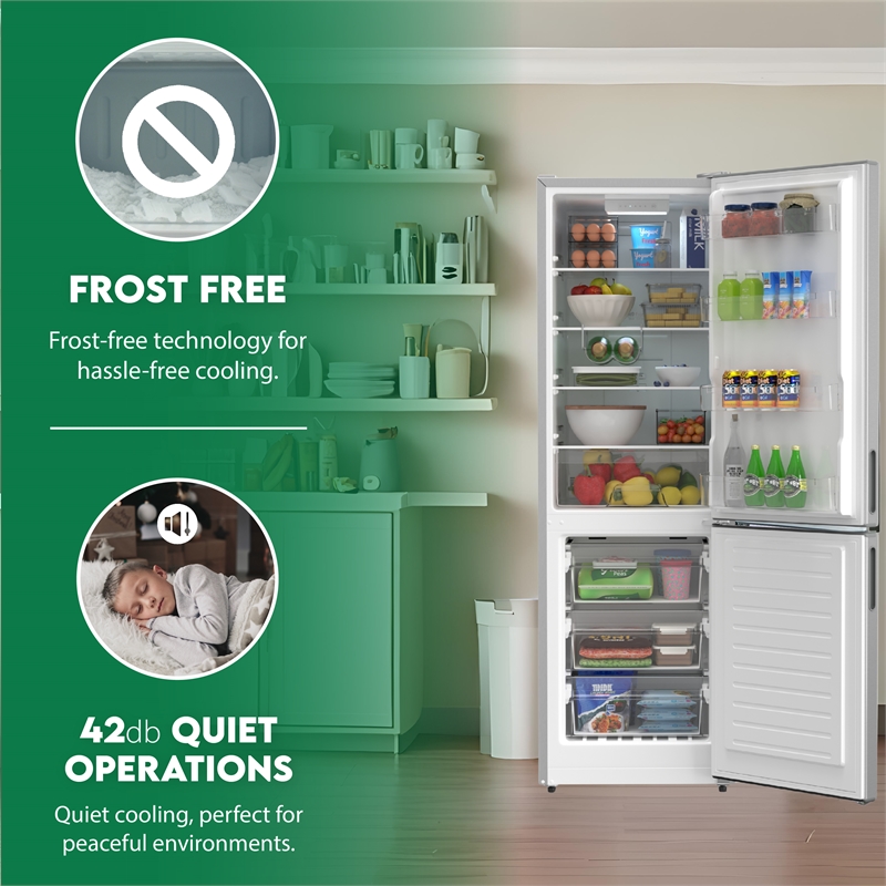 Conserv 11cf Bottom Freezer Refrigerator 24in w/ WINE RACK Stainless 110V