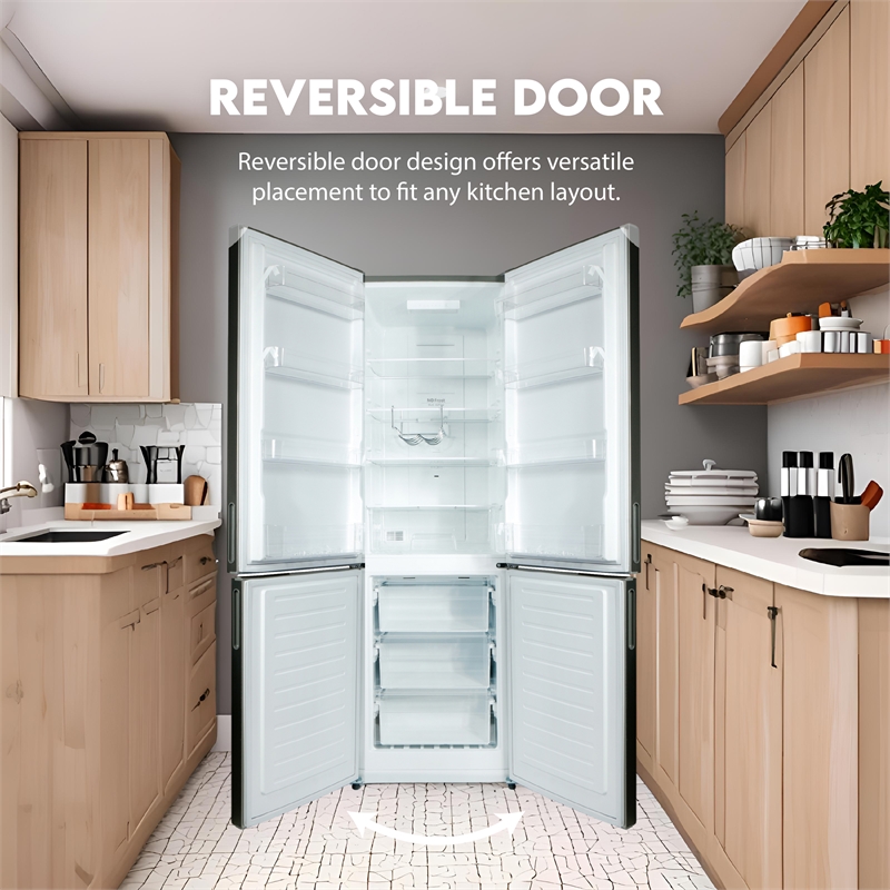 Conserv 11cf Bottom Freezer Refrigerator 24in w/ WINE RACK Stainless 110V
