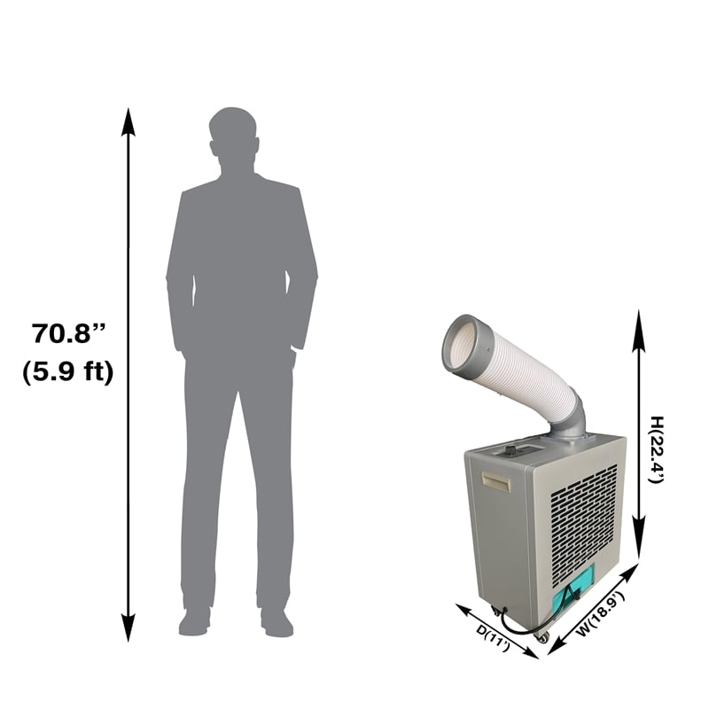 Equator 7000BTU Weatherized Outdoor Air Conditioner+Fan IP24 Casters 110V