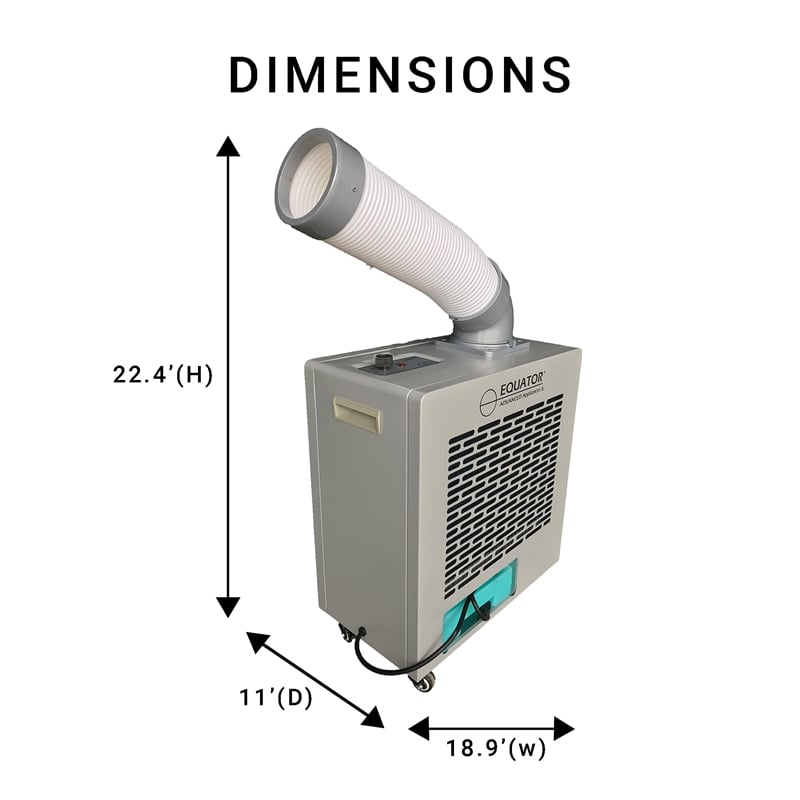 Equator 7000BTU Weatherized Outdoor Air Conditioner+Fan IP24 Casters 110V