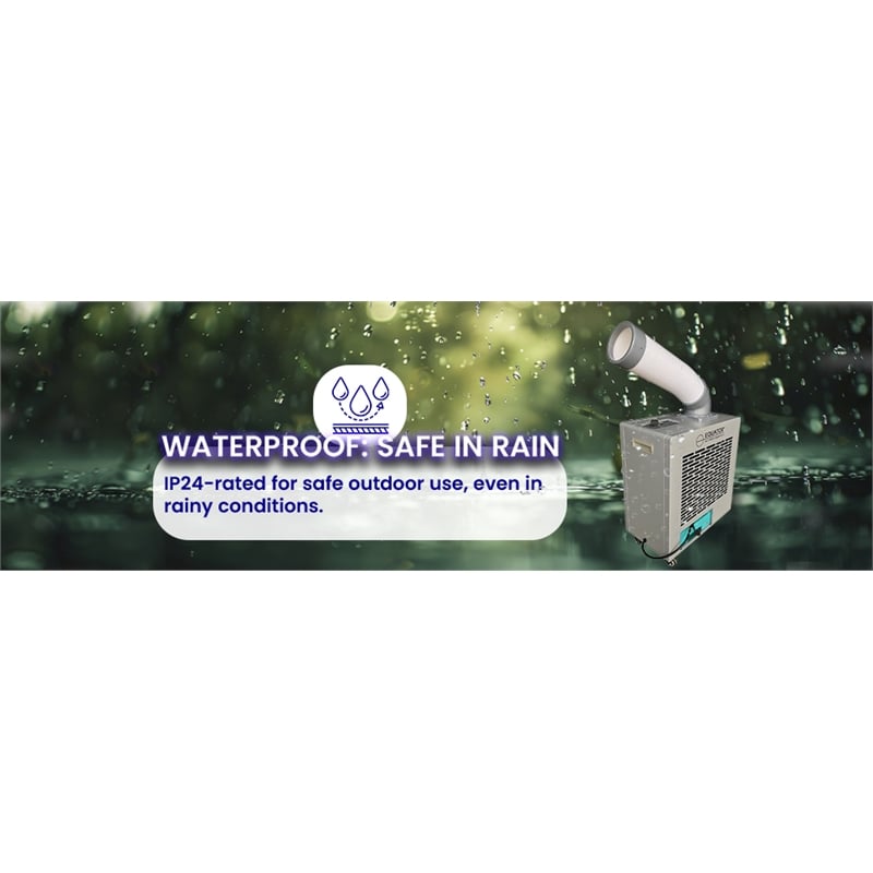 Equator 7000BTU Weatherized Outdoor Air Conditioner+Fan IP24 Casters 110V
