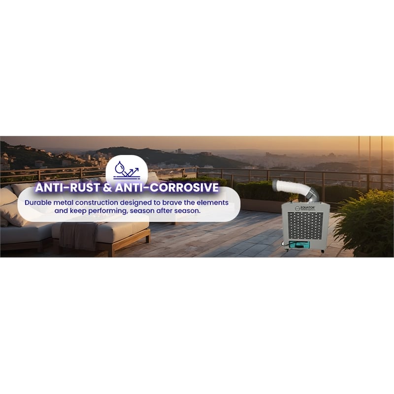Equator 7000BTU Weatherized Outdoor Air Conditioner+Fan IP24 Casters 110V