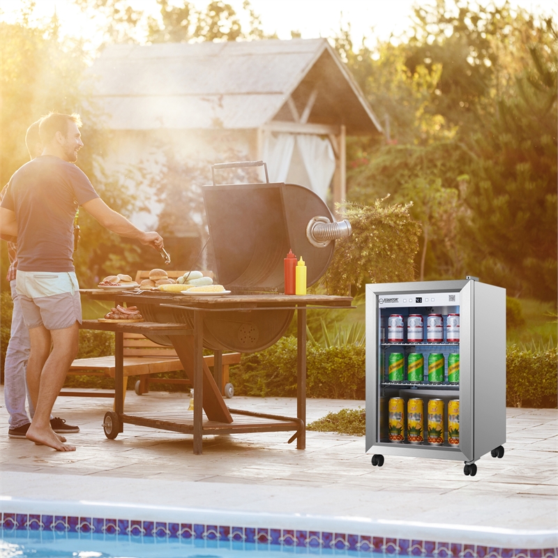 Equator 2.3cf Outdoor/Indoor Refrigerator IPX4 SS Builtin/FS 85 Cans Quiet 42dB
