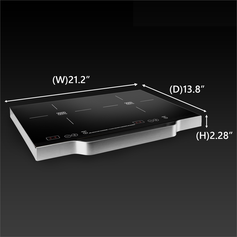 Equator Advanced Appliances Portable Dual Burner Induction Cooktop with Handle