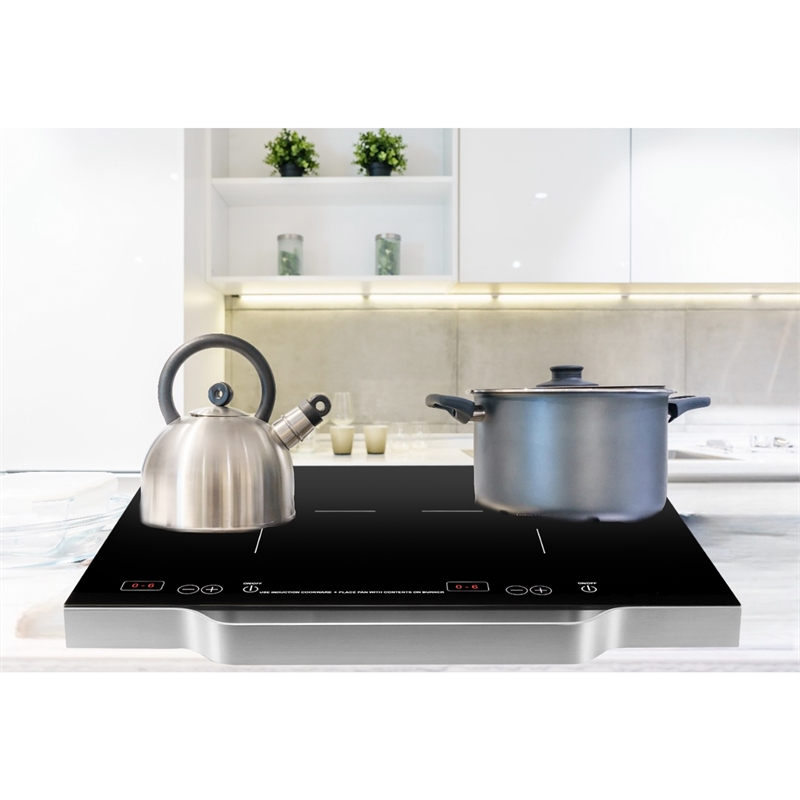 Equator Advanced Appliances Portable Dual Burner Induction Cooktop with Handle