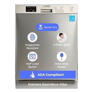 Equator24&quot Built in Dishwasher 14 Place8 Wash FAST50 1/2Load 110V E-Star