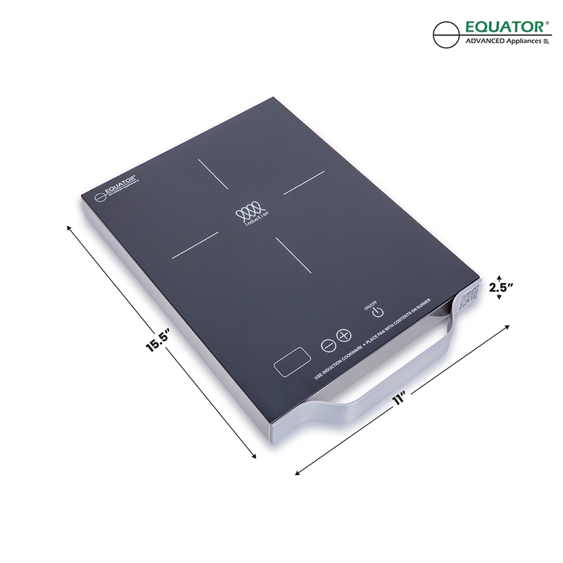 Equator 11inch Portable Single-Burner Induction Cooktop - with Handle in Black