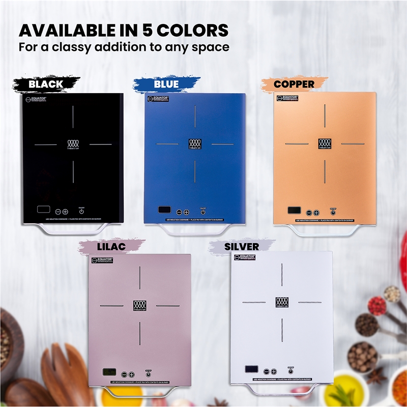Equator 11inch Portable Single-Burner Induction Cooktop - with Handle in Black