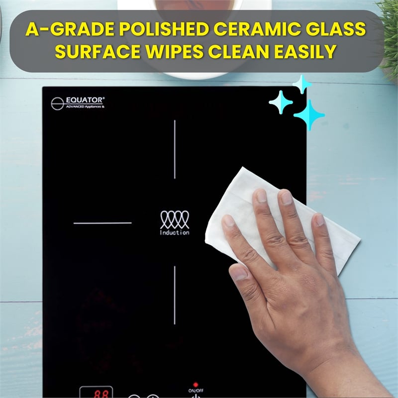 Equator 11inch Portable Single-Burner Induction Cooktop - with Handle in Black