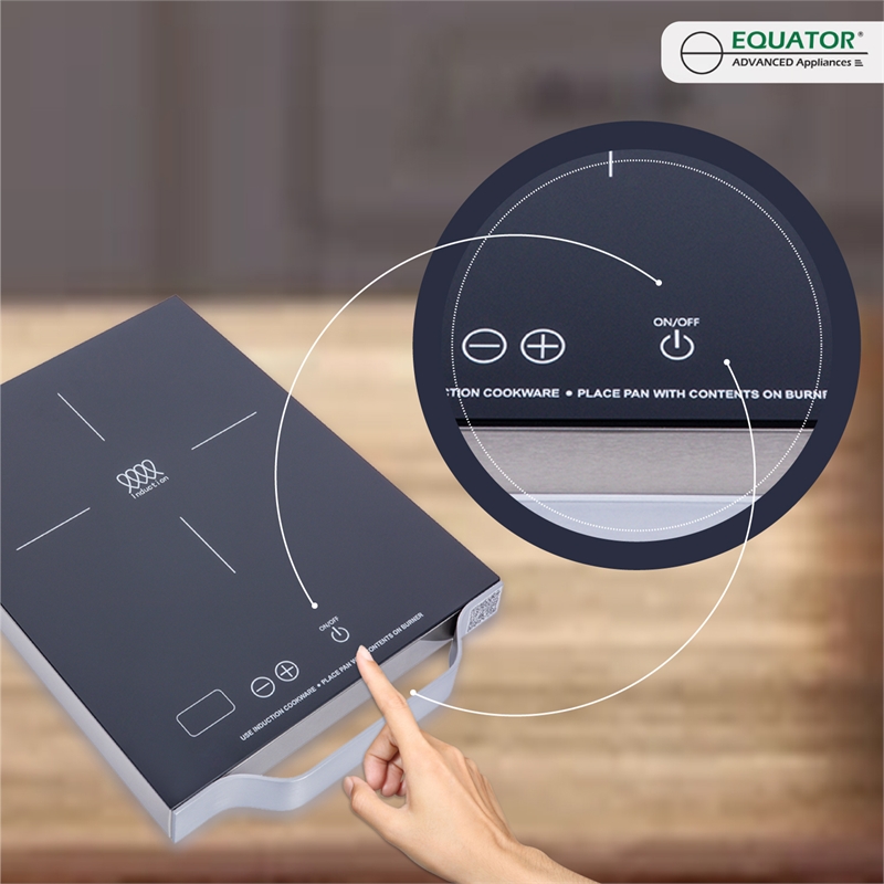 Equator 11inch Portable Single-Burner Induction Cooktop - with Handle in Black