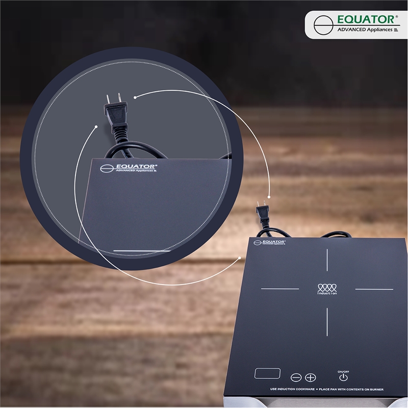 Equator 11inch Portable Single-Burner Induction Cooktop - with Handle in Black