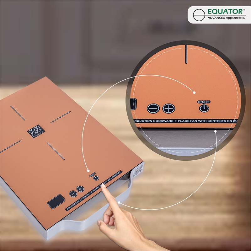 Equator 11inch Portable Single-Burner Induction Cooktop - with Handle in Copper