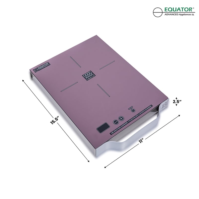 Equator 11inch Portable Single-Burner Induction Cooktop - with Handle in Lilac