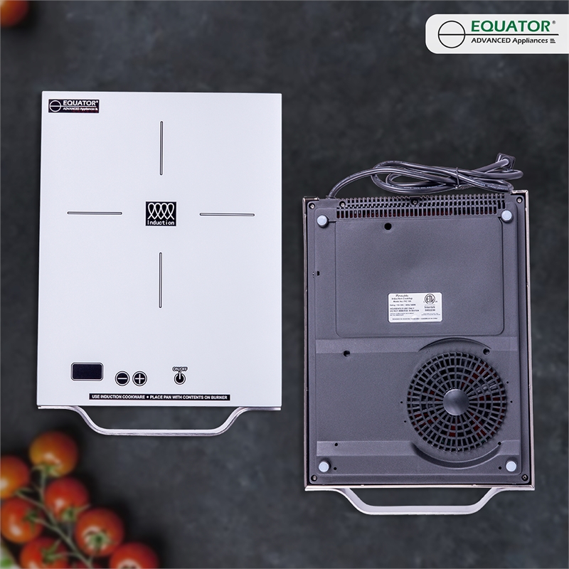 Equator 11inch Portable Single-Burner Induction Cooktop - with Handle in Silver