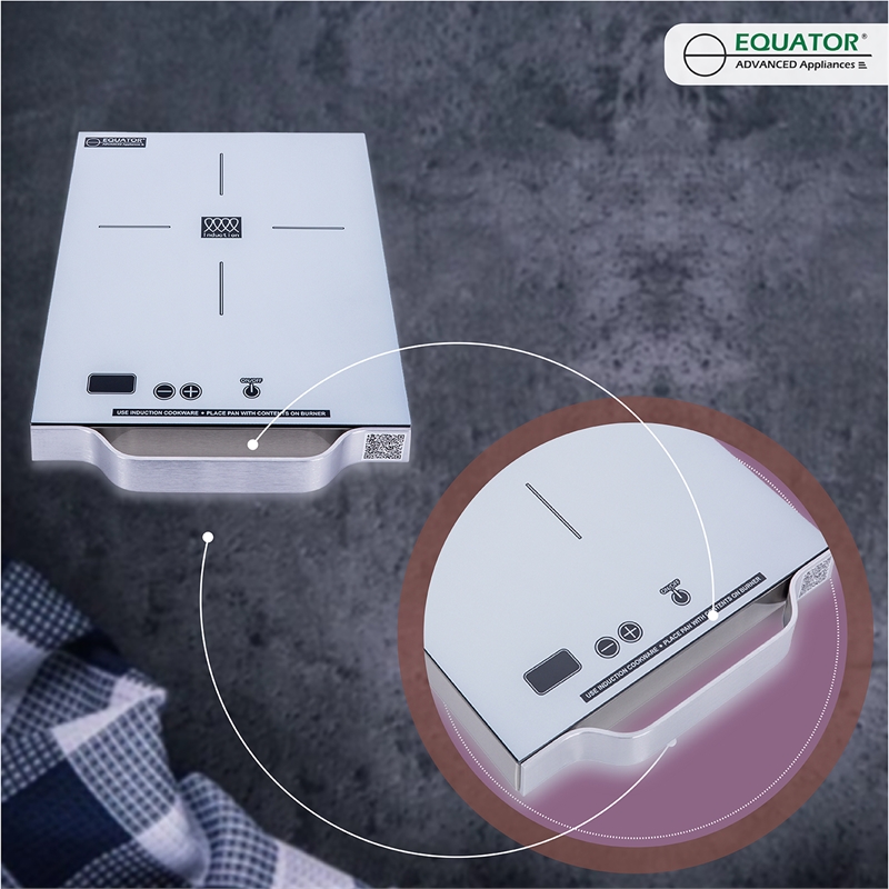 Equator 11inch Portable Single-Burner Induction Cooktop - with Handle in Silver