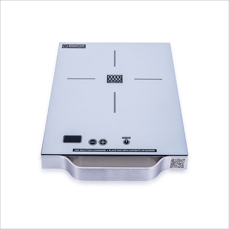Equator 11inch Portable Single-Burner Induction Cooktop - with Handle in Silver
