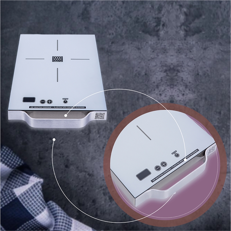 Equator 11inch Portable Single-Burner Induction Cooktop - with Handle in Silver