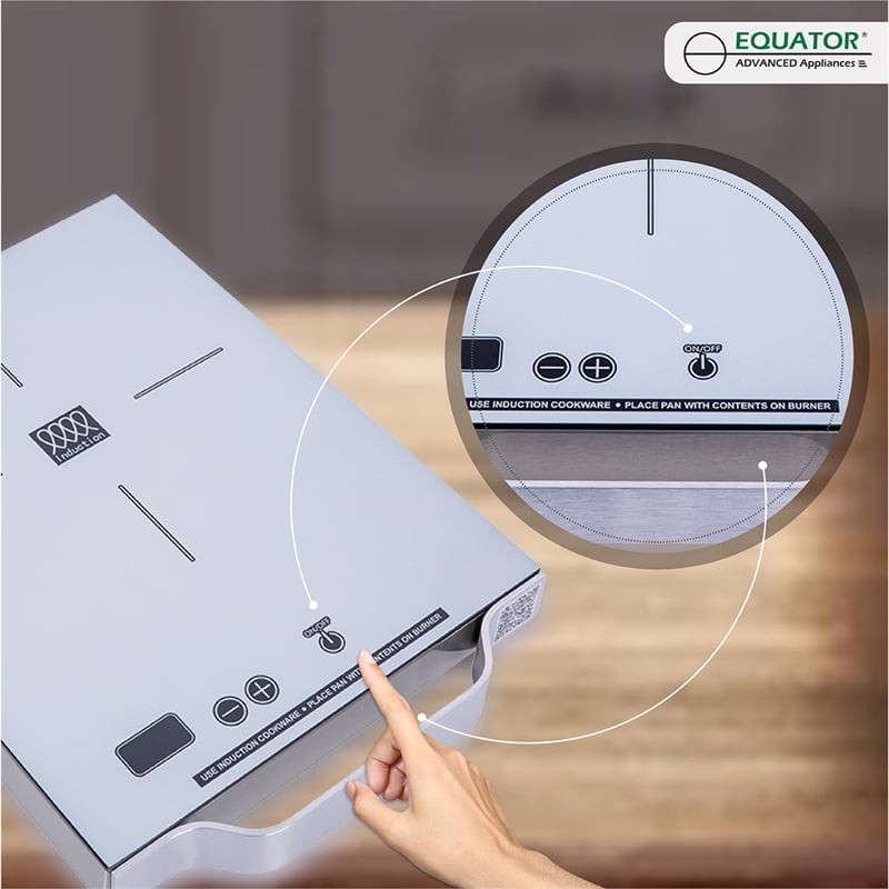 Equator 11inch Portable Single-Burner Induction Cooktop - with Handle in Silver