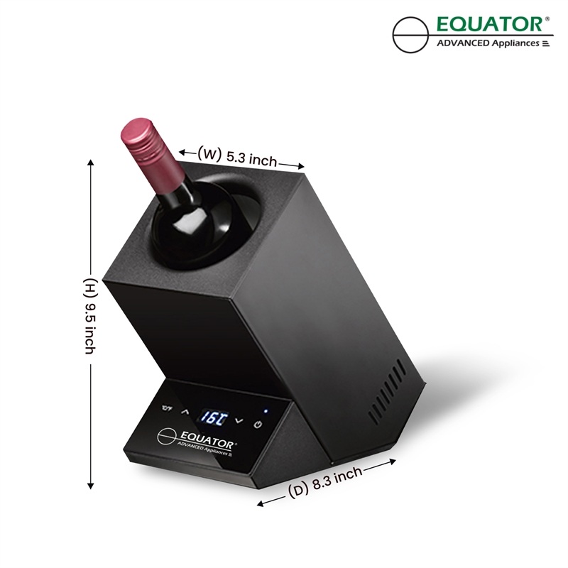 Equator Black Single Bottle Chiller Thermo-Electric Freestanding in Black