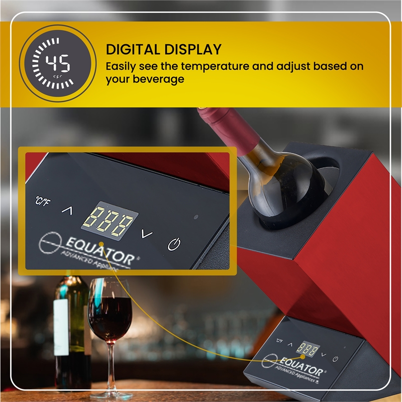 Equator Black Single Bottle Chiller Thermo-Electric Freestanding in Black